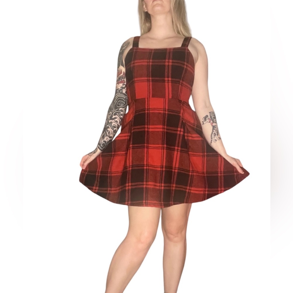 Copper key plaid dress